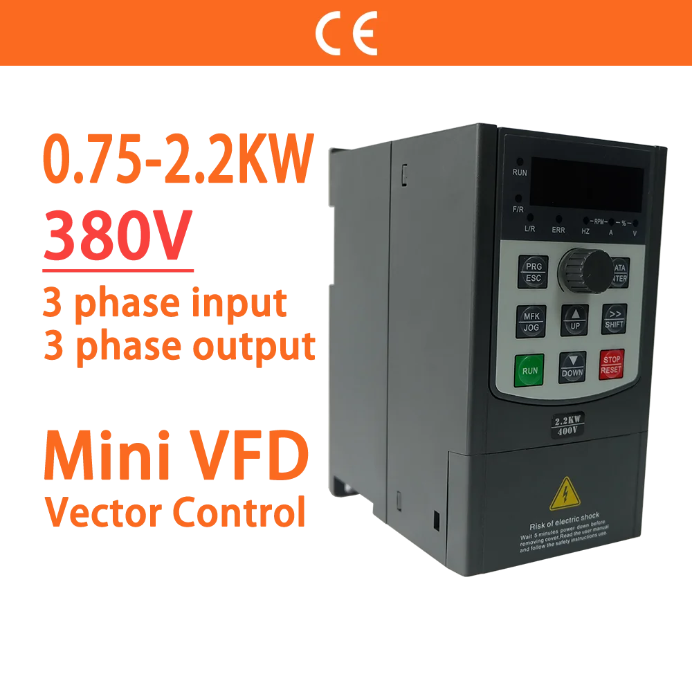 

1/2/3HP 0.75KW/1.5KW/2.2KW 380V Vector Control VFD Economical Variable Frequency Drive Converter for Motor Speed Small Inverter