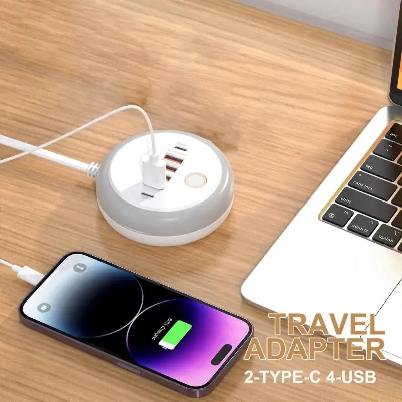 

Multi Port USB Type C Charging Adapter 6 Device Simultaneous Charging 2 Type C M76A