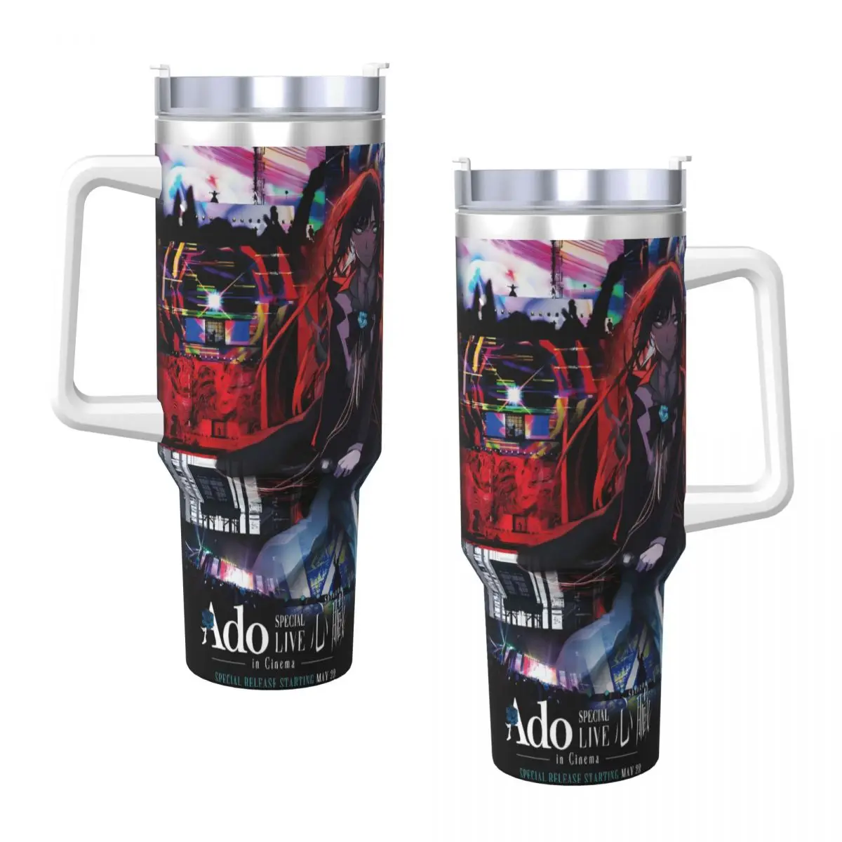 

Ado WORLD TOUR 2025 Hibana Thermal Mug Heat Preservation Cold Drink Car Mugs Travelist Graphic Water Bottle