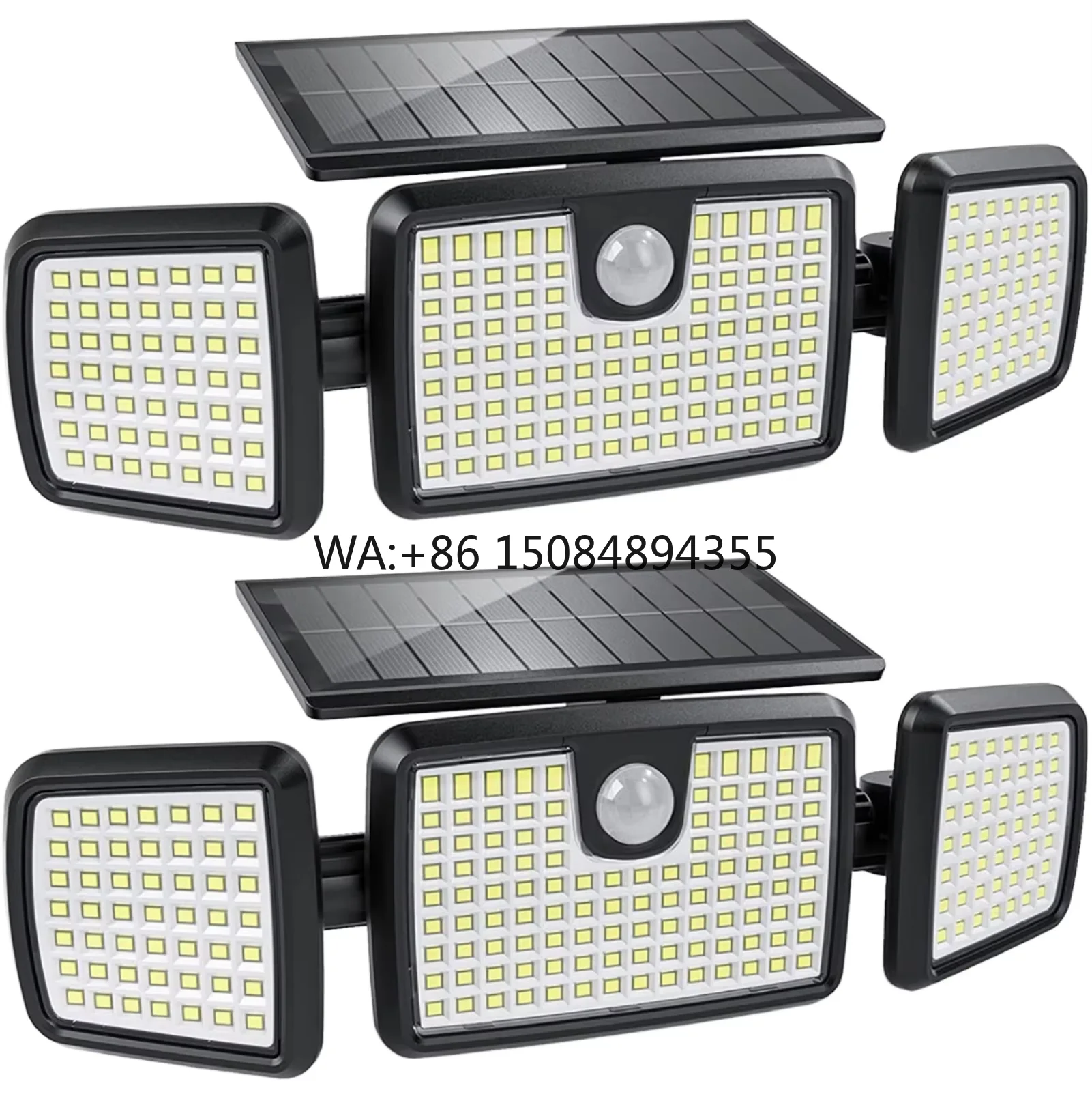 Ausilver Outdoor Solar Garden Lights Security Remote Control 3-Heads IP65 Waterproof Motion Sensor 270° Wide Angle Wall Light