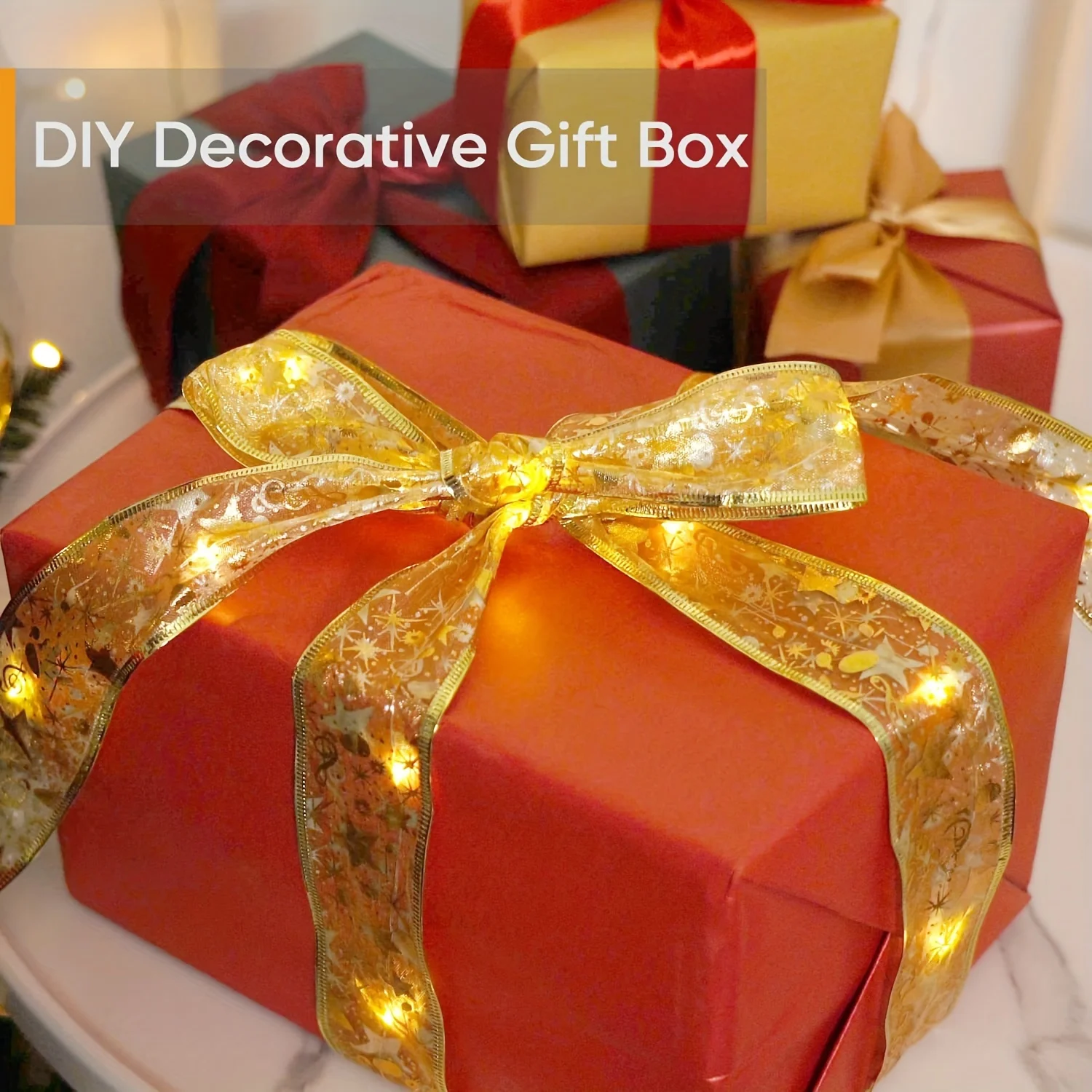 Kerstboom Decoratie Lint String Light Mesh Tule Roll Stof Hanger Vrolijk Kerstfeest Decor Thuis Kerstcadeaus DIY Nieuwjaar
