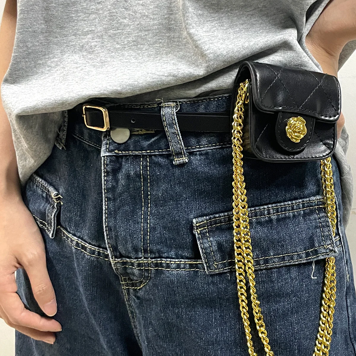 

Замшевая поясная сумка с цепочкой, женская поясная сумка, кошелек, модная поясная сумка, съемный игровой ремень