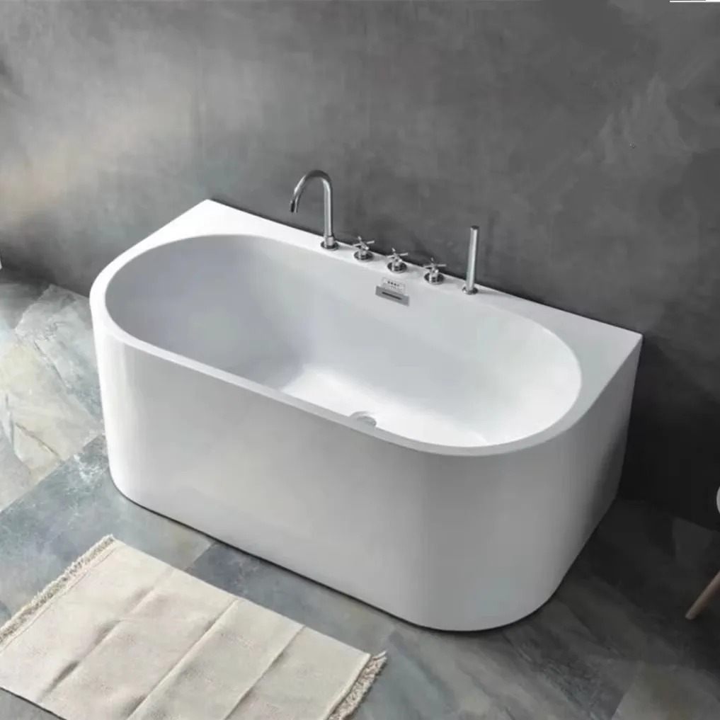 

Independent Bathtub Acrylic Seamless Docking Luxury Bathtub Adult Small Apartment Silent Floor Row