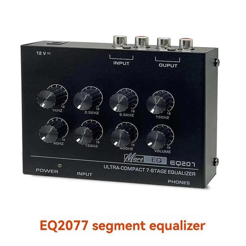 Preamp EQ207 7 Band Equalizers Sound Modifiers DC12V Power Input Audio Mixer