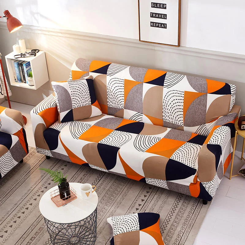 Multi-Pessoa Sofa Cover Sets, Conjuntos à Prova de Poeira, Fronha, Elástico, Antiderrapante, Design de Impressão de Moda, Doméstico, Tudo Incluído