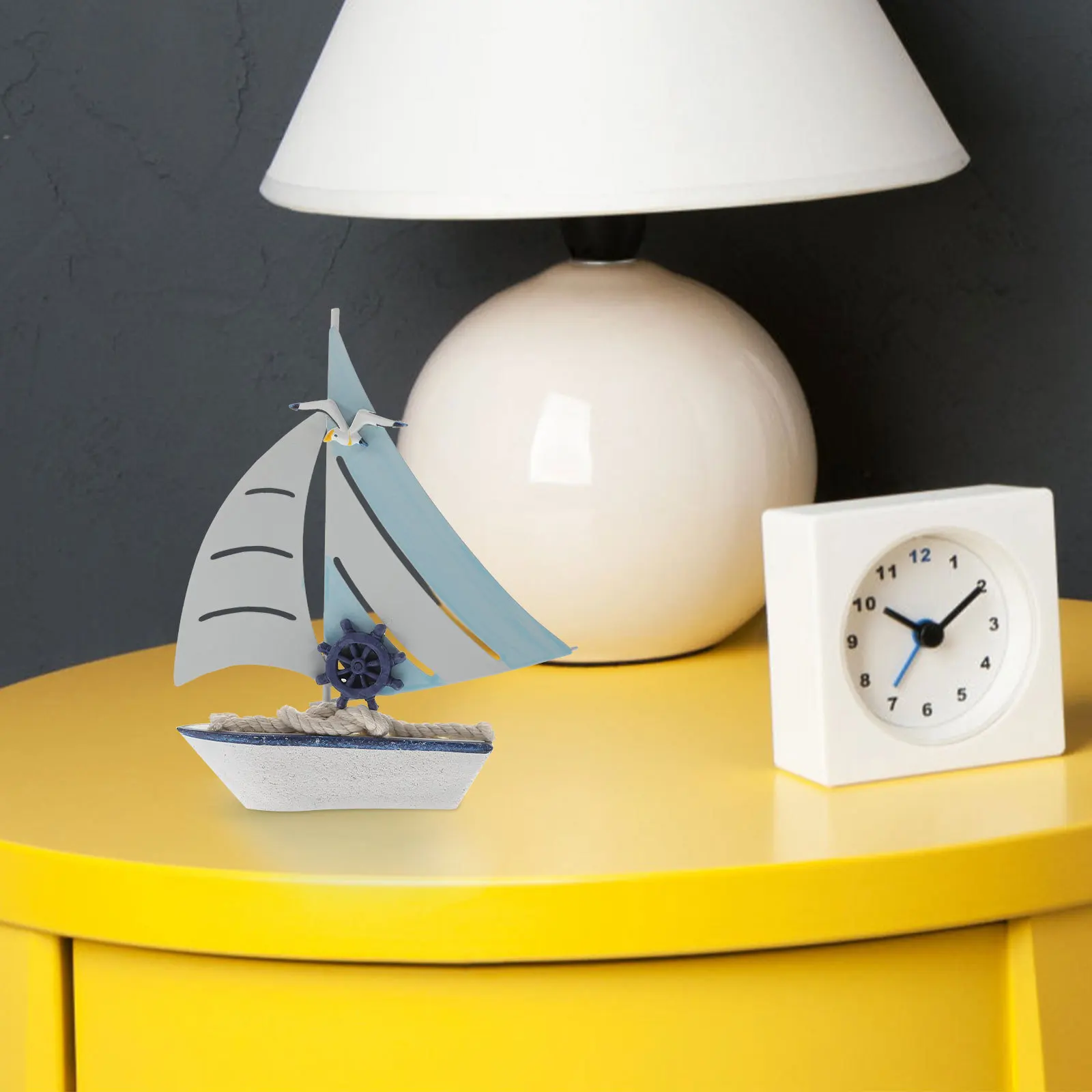 

Sailboat Decoration Wooden Mediterranean Style Home Office Desk Bedroom Car Decor Craft For Sailing Lovers Gift