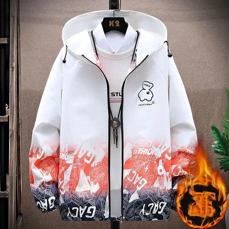 

Мужская хлопковая куртка на плюшевой подкладке, зимняя повседневная свободная камуфляжная куртка, молодежная студенческая модная корейская парка