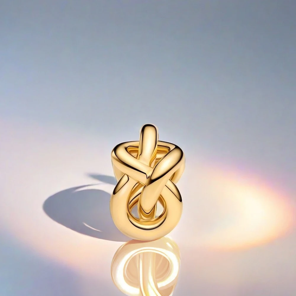 

925 Silver Gold Silver Infinity Knot Charms Beads Fit Original Bracele for Women Diy Bead for Cute Matching Jewelry Making Gift