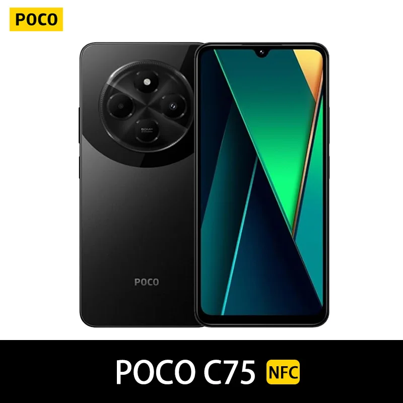 POCO C75 NFC Smartphones, 6.88 inches, 120Hz, Helio G81-Ultra, 50MP AI Dual Camera, 5160mAh Battery