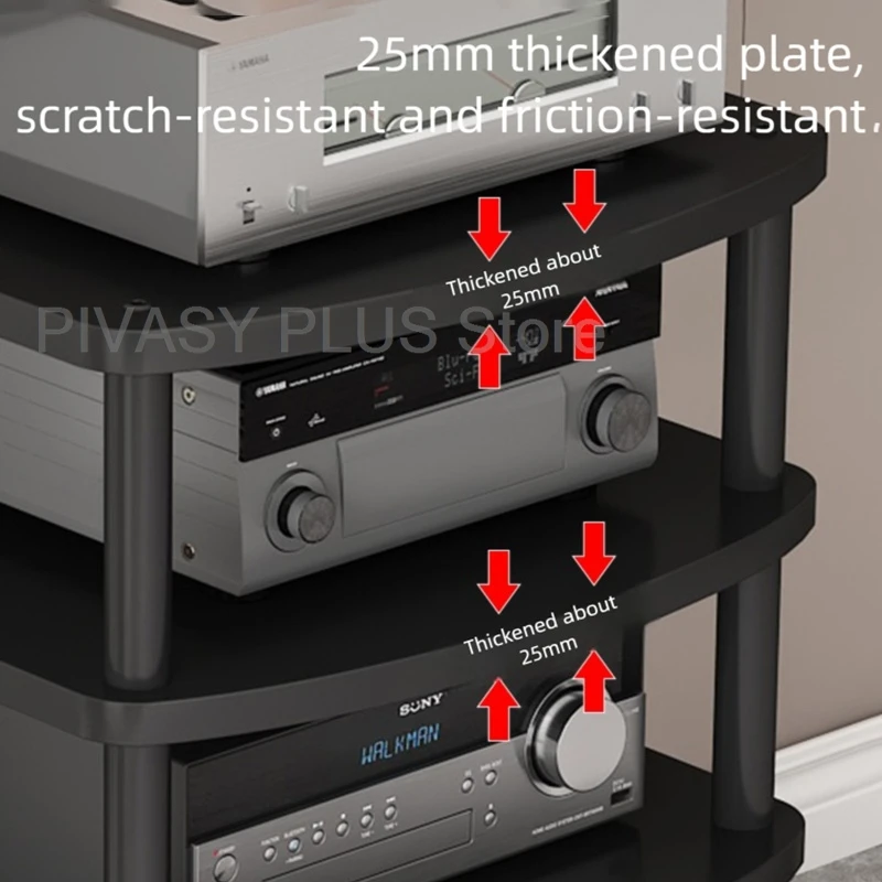 25MM Thick Panels Audio Rack 2-5 Tier Amplifier Storage Bracket 38MM Steel Tube Amp Shelf For Portable Speaker Amplifiers Mixers