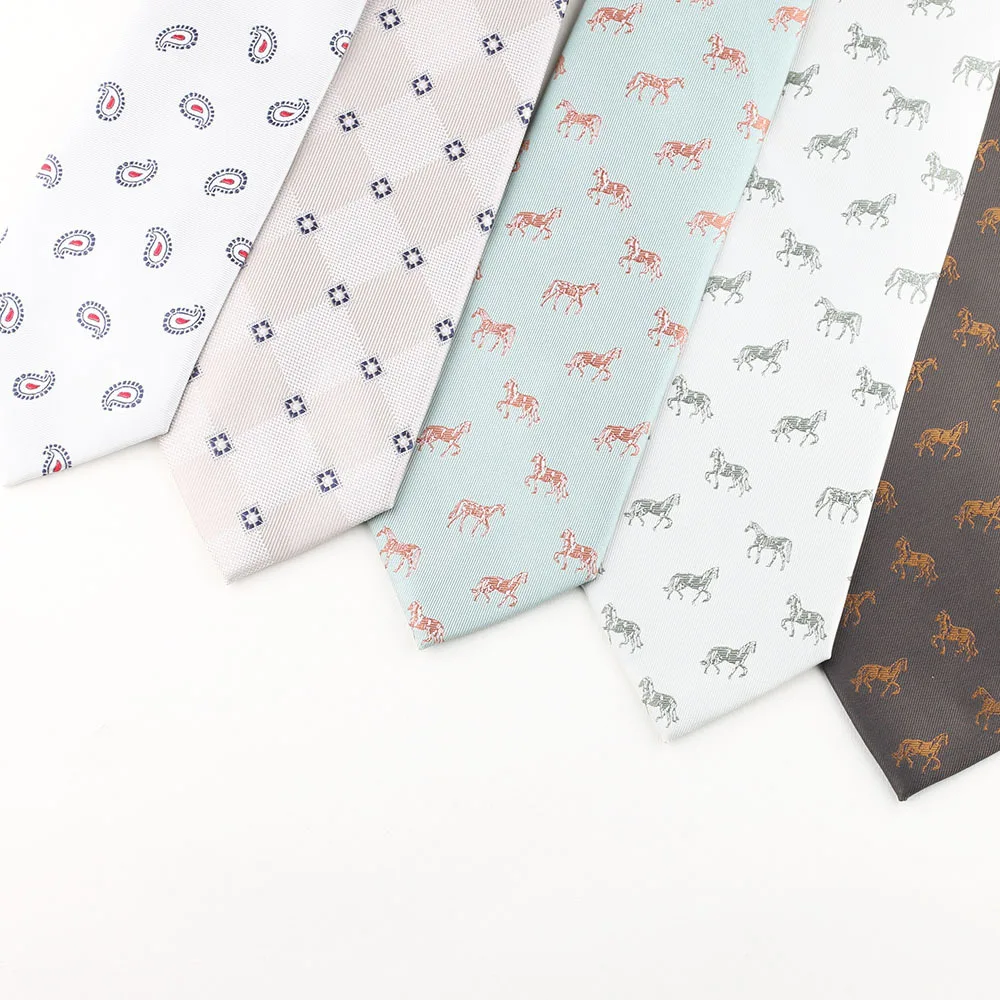عالية الجودة الرجال الجاكار التعادل الحيوان بيزلي هندسية 8 سنتيمتر ربطة العنق اكسسوارات ارتداء اليومي قميص دعوى Cravat الزفاف رابطة عنق