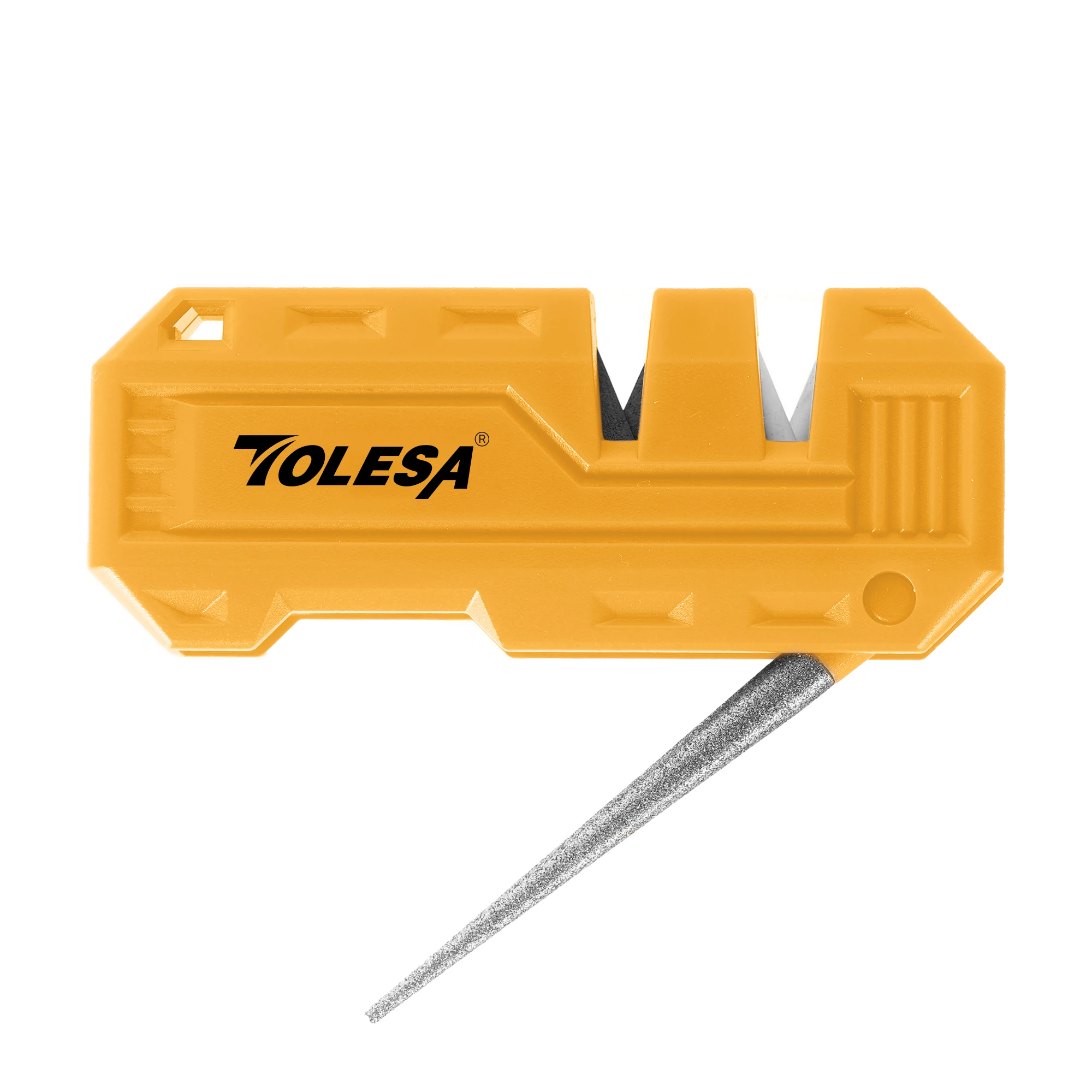 TOLESA 3 w 1 Mini scyzoryk ostrzałka z diamentowym pręt do ostrzenia, szybko naprawia, odnawia, doskonali prosto i ostrze ząbkowane