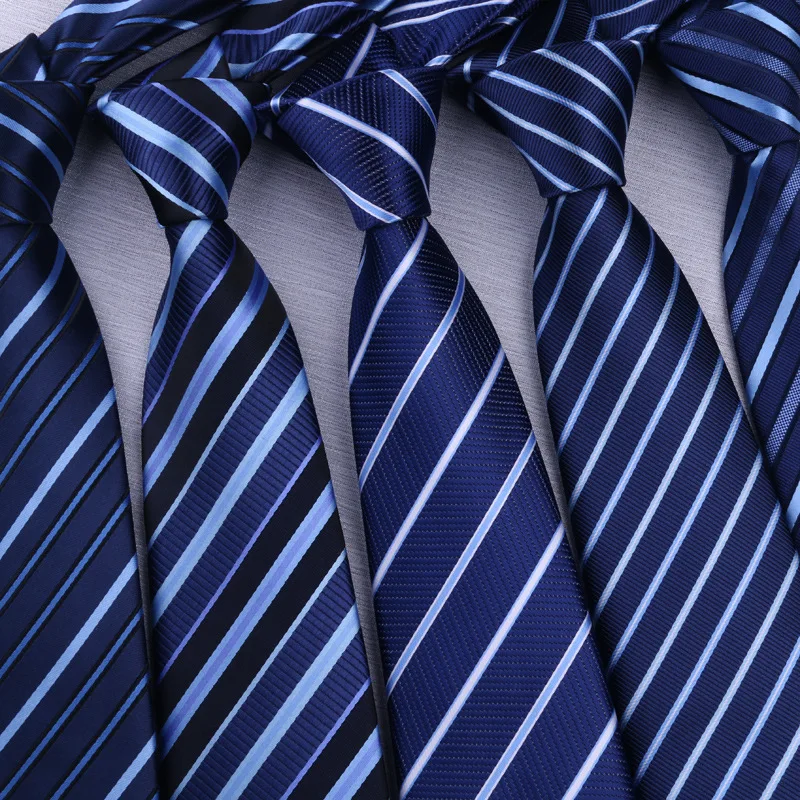 

Tie men's formal attire men's business blue stripes hand tied lazy man's suit shirt without zipper wedding trend