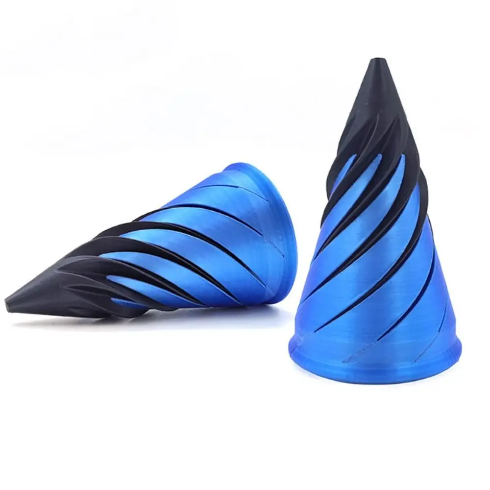 Passthrough Sculpture 3D Printed Spiral Cone Toy Vortex Thread Decorative Helix Screw Fidget Toy Through Mini Impossible Pyramid