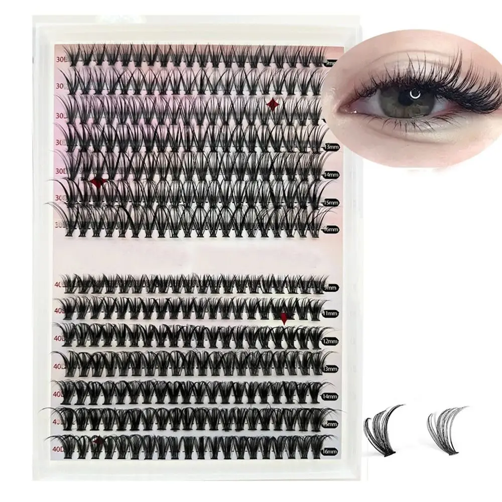 Individual Lashes 30D/40D Clusters Lashes Natural Soft Segmented Eyelashes Bundles D Curl DIY False Eyelashes Makeup Tool