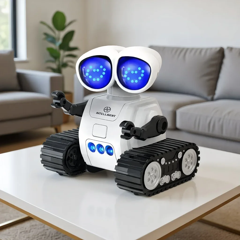 

Детский робот-игрушка с дистанционным управлением, аккумуляторной батареей, музыкой, светодиодными глазами, функцией рации