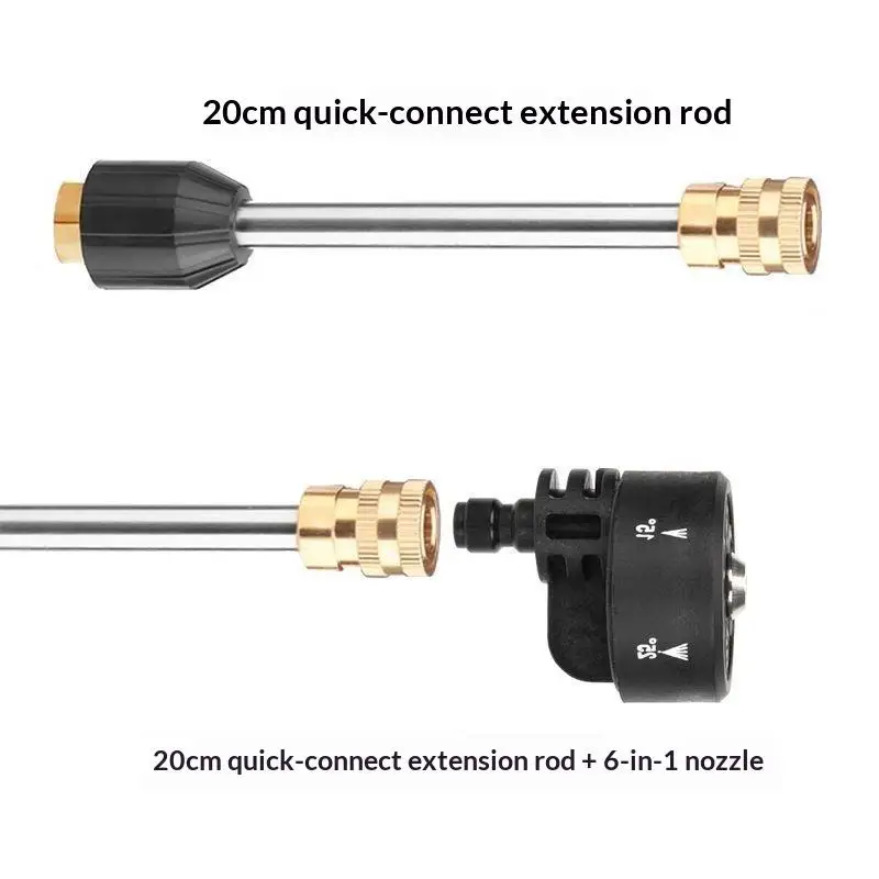 6-in-1 High Pressure Washer Nozzle 1/4 Inch Adjustable Multi-Pattern Tip for Farm Equipment Agricultural Tool Cleaning