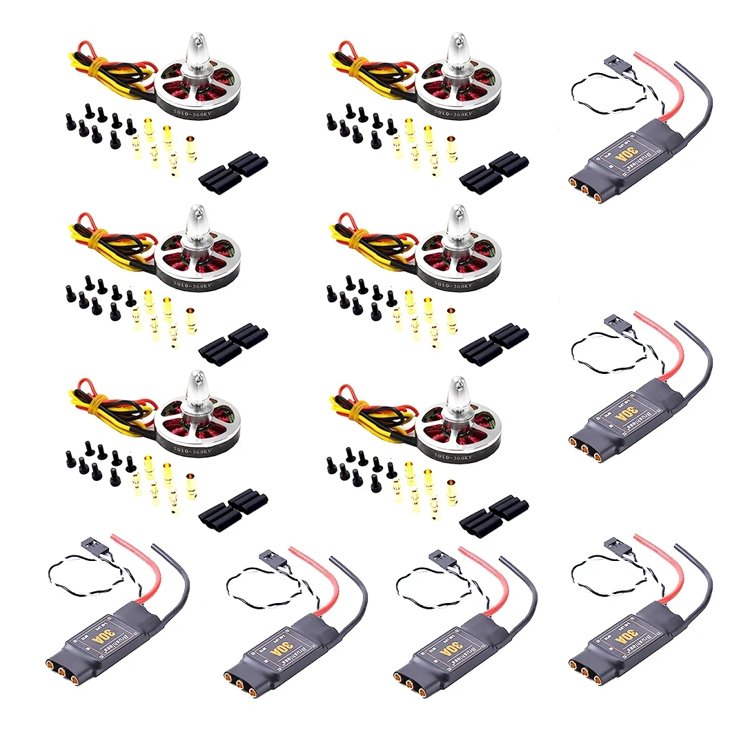 1/2/3/4/6PCS 5010 360KV/750kv High Torque Brushless Motors  and Brushess 30A ESC OPTO 2-4S Kit for D550 ZD680 ZD850 Quadcopter