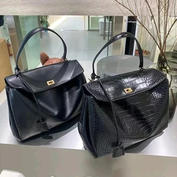 Bolso de mano de gran capacidad con patrón de cocodrilo para mujer, bolso de mano de cuero de alta calidad, bolso cruzado de viaje a la moda, Maletín de negocios