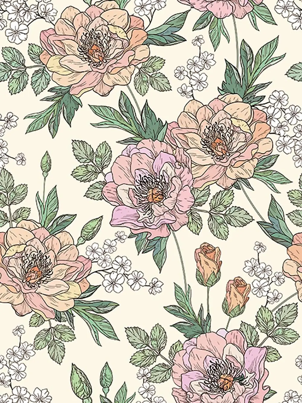 Floral Peel and Stick Wallpaper Purple Flowers Self Adhesive Wall Paper Removable Contact Paper Wall Sticker for Bedroom Cabinet