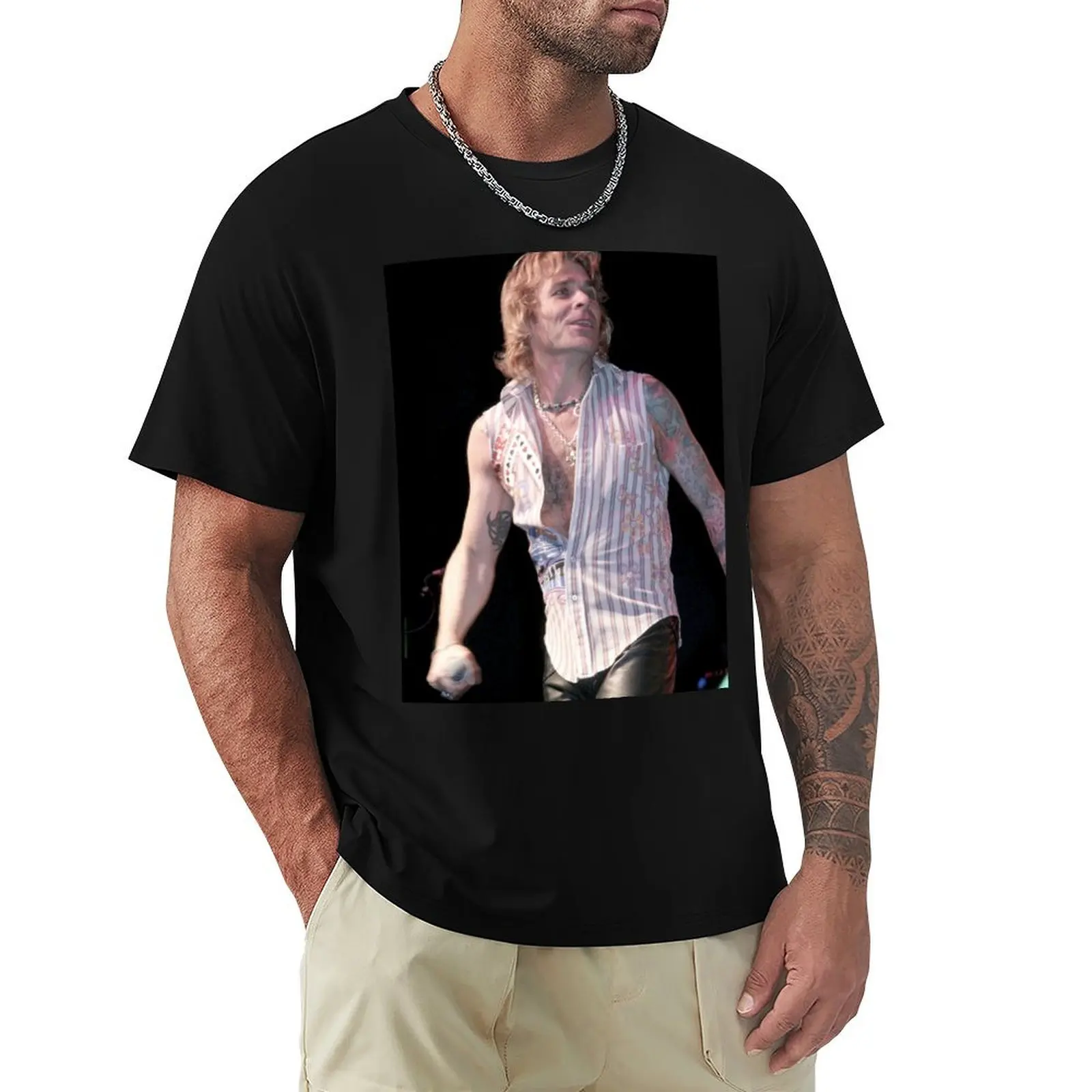 

Mike Tramp White Lion Photograph T-Shirt Tough Fabric Work Tee