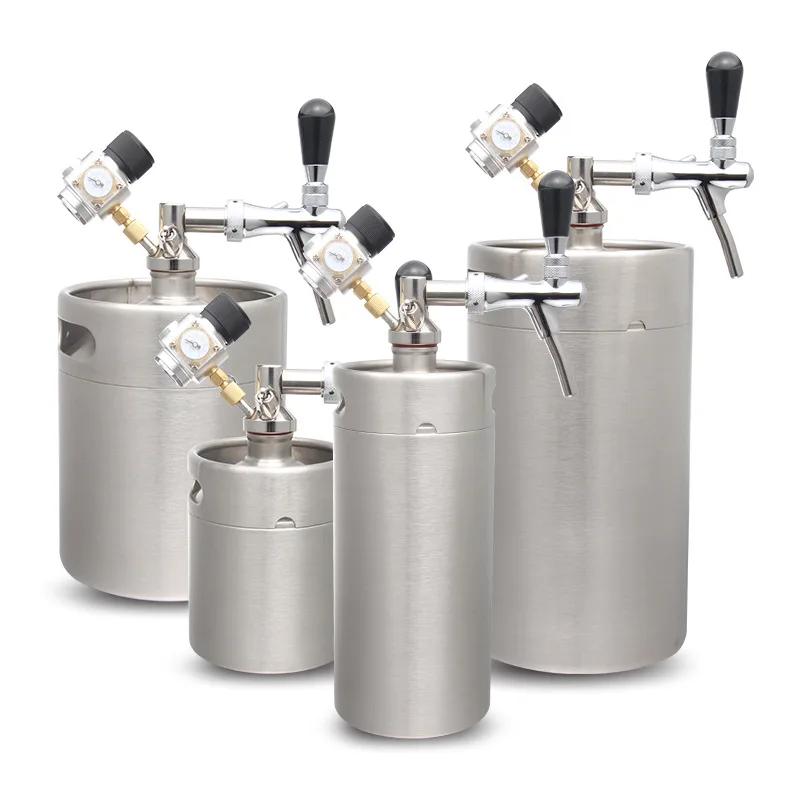 3.6L Party Family Party 304 Stainless Steel Beer Barrel Tank Container CO2 Cylinder Pressurized