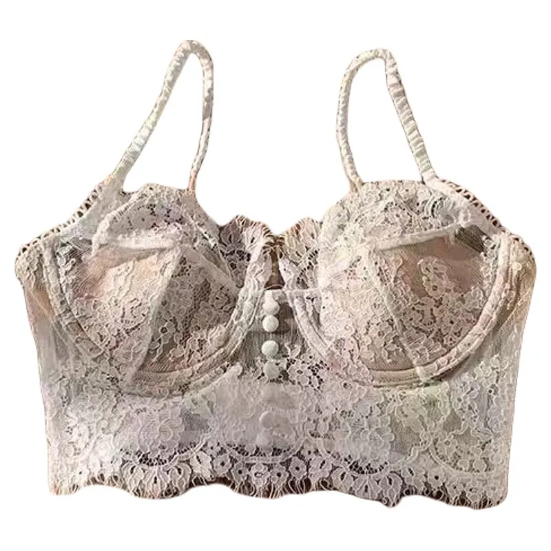 KUCLUT Lace Women Bra Breast Cover Summer Thin Full Cup Underwear Adjustable Push Up Bra Underwire Sexy Bra Lingerie