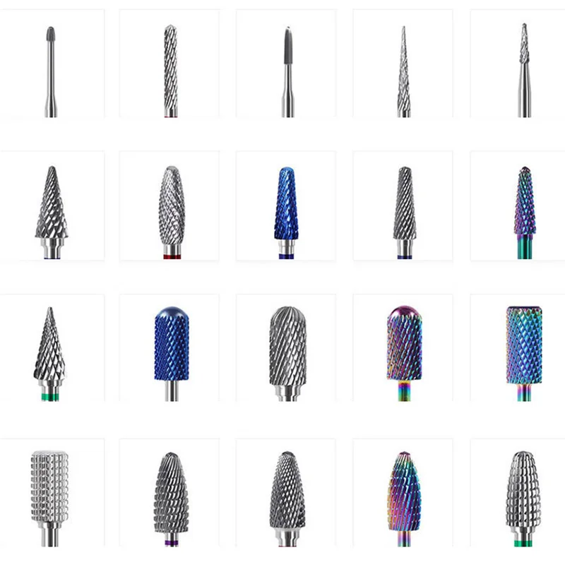 Carbide Tungsten Nail Bits Milling Cutter Burrs Electric Nail Drill Bit Pedicure  Cuticle Clean Tools For Manicure Buffers Drill