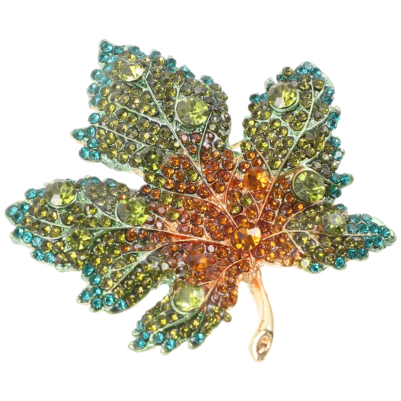 Broche de hoja de arce, broche de cristal para otoño, Clip para ropa, joyería, insignia de aleación para mujer, broches de otoño para mujer, decoración de agradecimiento