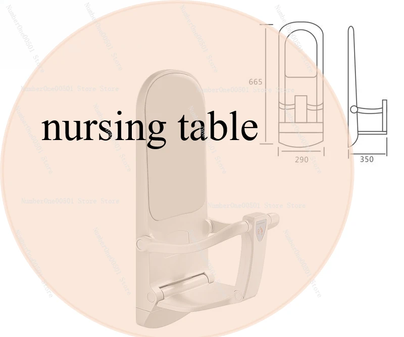 

Wall Mounted Foldable Baby Changing Station Infant Changing Table for Toilet with Safety Strap