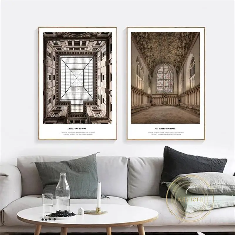 

Nordic Antique Architecture Roof Posters and Prints Modern Wall Art Canvas Painting Bedroom Mural Home Decoration Living Room