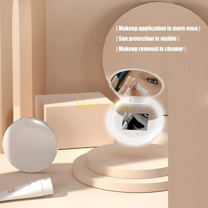 M89F Makeup Mirror with Uvs Camera for Sunscreen Test Uvs Sunscreen Camera Mirror Rechargeable Compact Travel Makeup Mirror