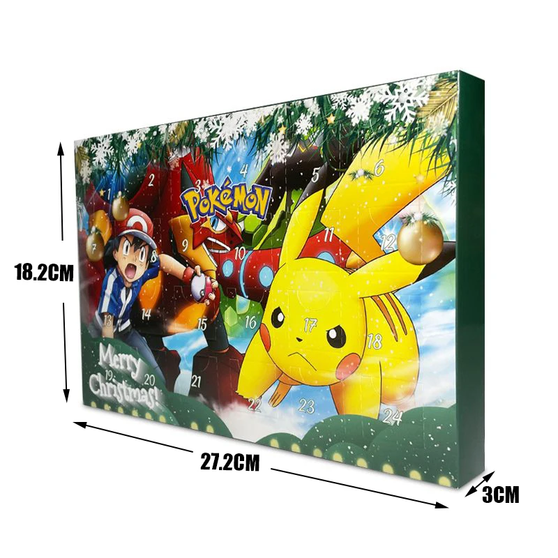 Pokemon Figure Advent Calendar 4 Models Box Toys Halloween Gift Boxed Pikachu Action Figure Mini Model Child Halloween Gifts