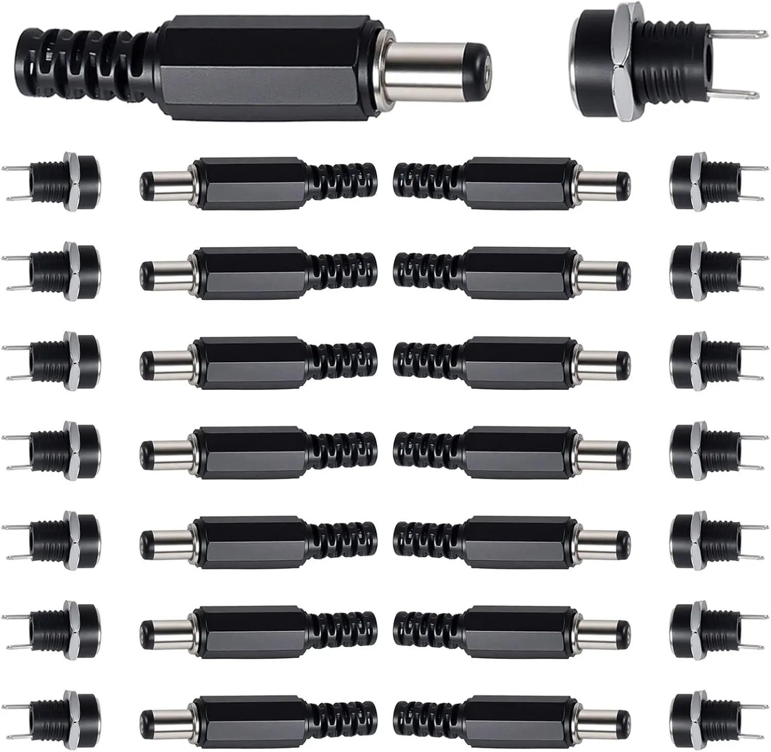 15 Paar DC-Buchsen 5,5mmx2,1mm DC-Steckerbuchsen Stromadapter-Steckverbinder mit Buchse für Panelmontage 2-polig