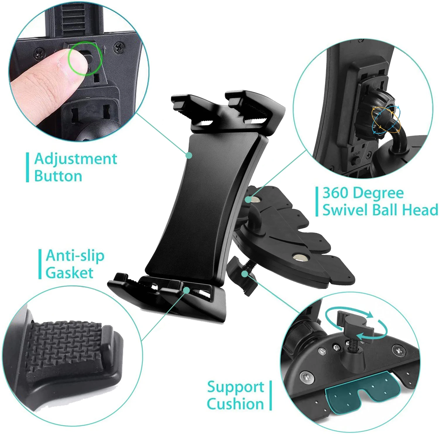 Car Phone Holder for Car CD Slot Tablet Mount Phone Holder Stand for iPhone Samsung CD Player Tablet Mobile Phone Holder