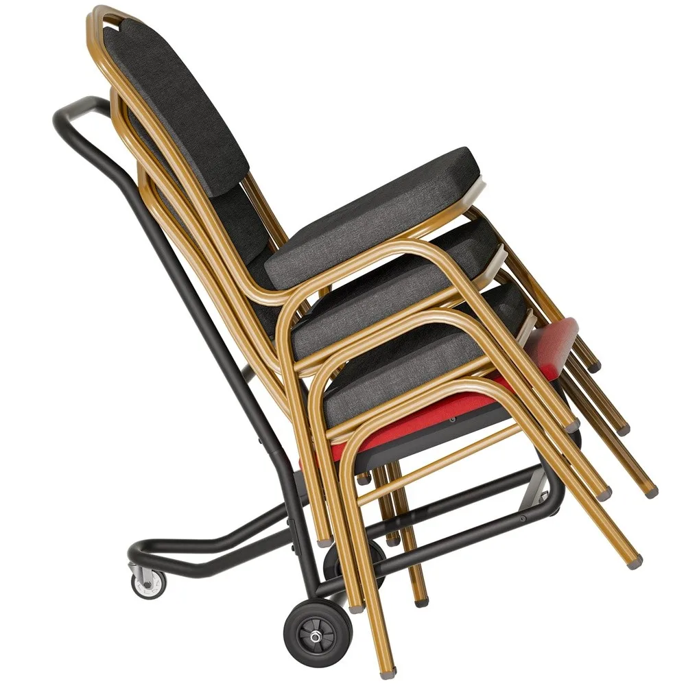 Chair Dolly Heavy Duty Chair Cart for Stackable Chairs Holds 10 Folding Chairs with 300 lb Load Rating Dual 6 Inch
