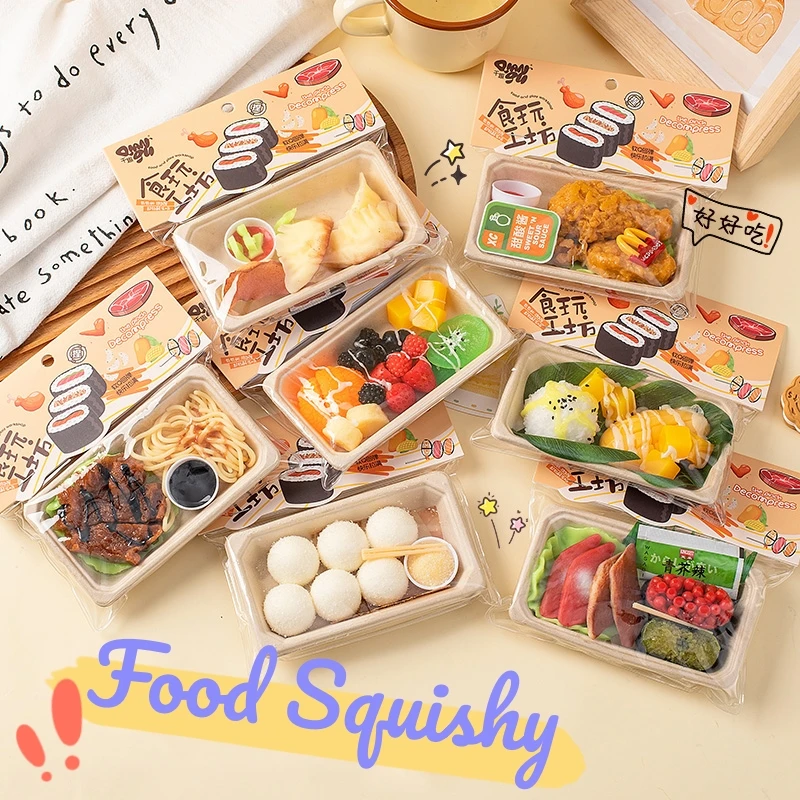 Lustige Simulation Lebensmittel Fidgets Spielzeug Sushi Obst Mochi Squishy Sensorisches Spielzeug für Kinder Erwachsene TPR Squeeze Stress Relief Abreact Spielzeug
