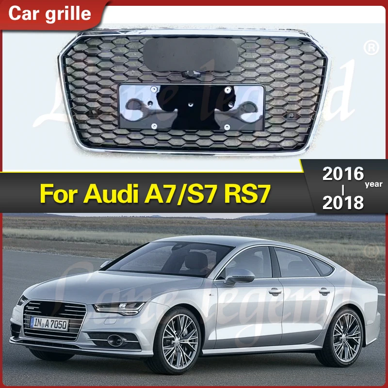 

Car Front Bumper Grille For Audi A7/S7 2016 2017 2018 For RS7 Style Bumper Ventilation Net Air Intake Grille Racing Grill