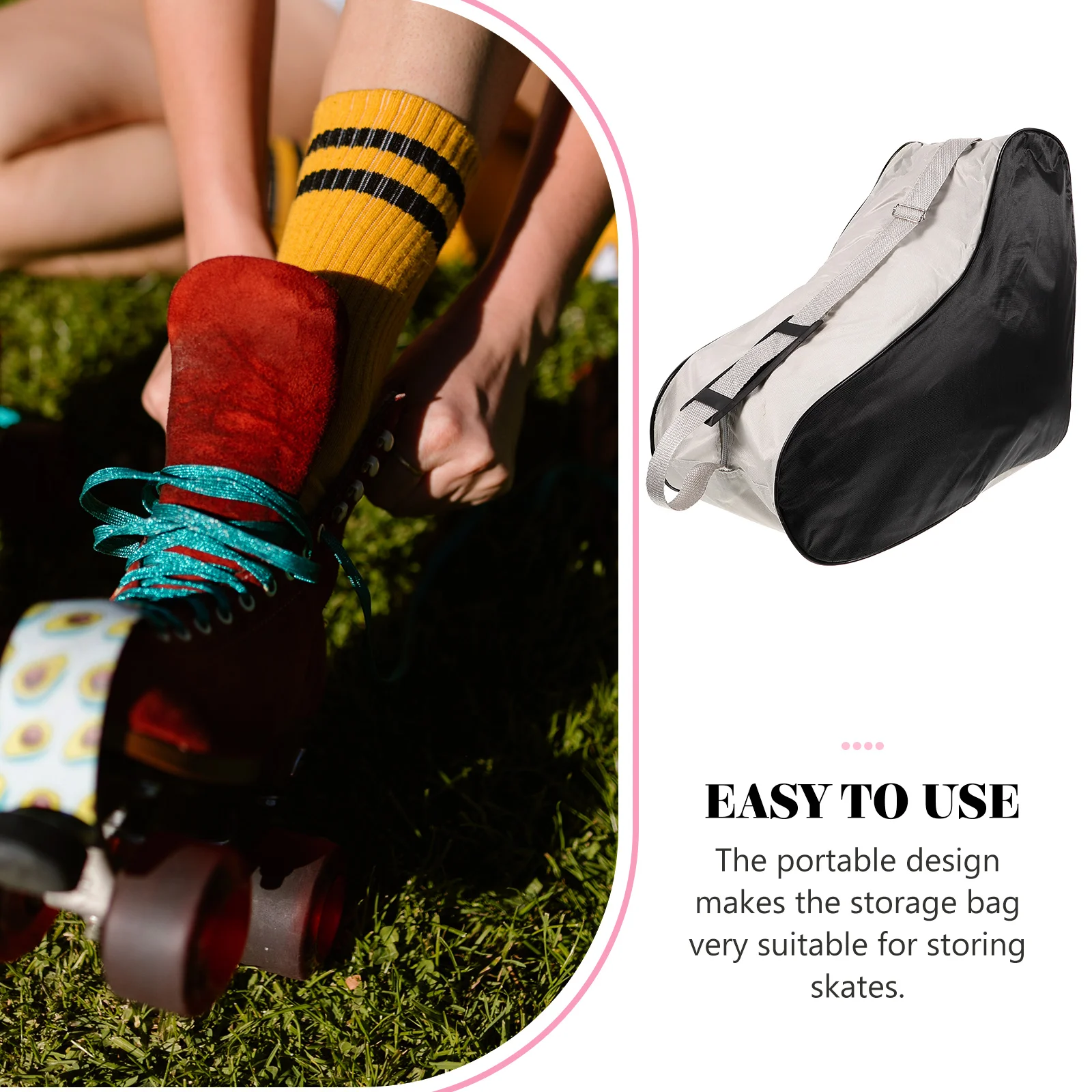 

Roller Skates Bag Skate Shoes Storage Non woven Fabric Child Adult Waterproof Triangle Inline Skating Shoe Pouch Reusable Easy