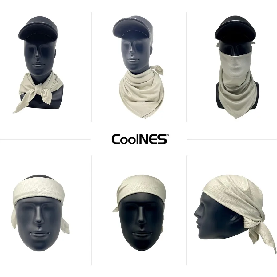 باندانا تبريد قابلة للتعديل من CoolNES للأنشطة الخارجية والرياضة - تبريد فوري عند مبلل بعامل حماية من أشعة الشمس 50 خفيف الوزن