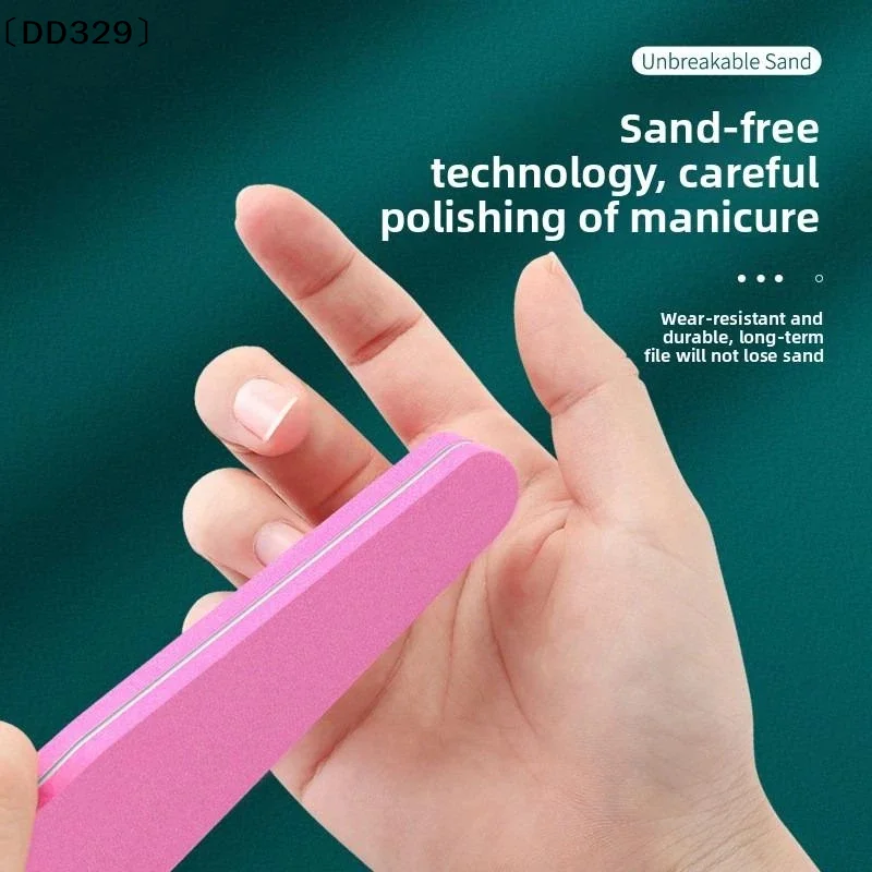 Rectangular Easy-To-Hold Pink Fine Sand Buffer For Nail Buffing Specially Designed  Crescent-Shaped Nail File Manicure〔DD329〕