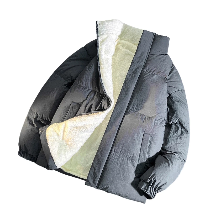 

Разноцветные парки, мужские парки с воротником-стойкой, толстое пальто из овечьей шерсти, зимняя уличная ветрозащитная хлопковая куртка с защитой от холода, куртка унисекс