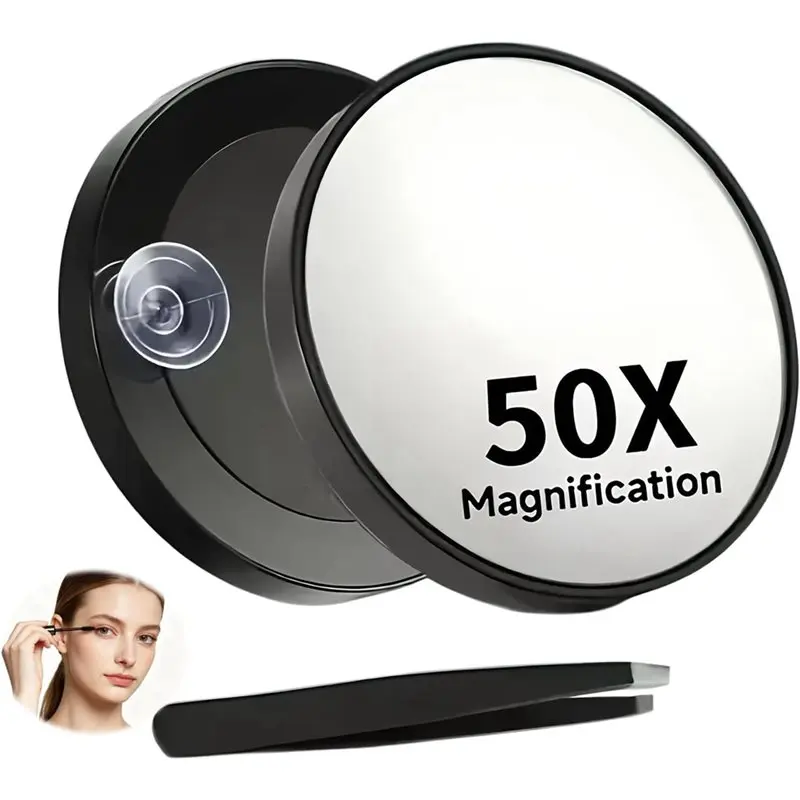 【FLASH-SALE!】Skincare For Detailed Makeup Mirrors 50X Magnifying With Suction Cup Travel Mirror Tweezers Mirros - Image 4
