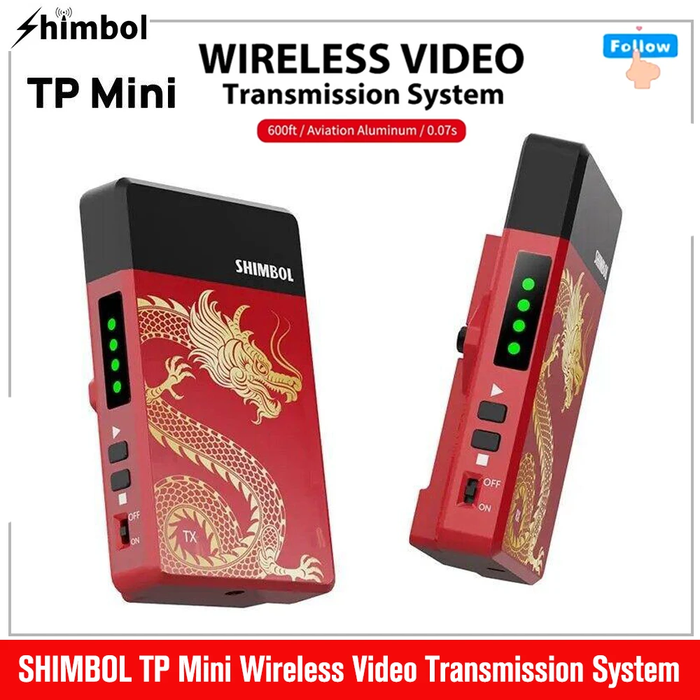 

SHIMBOL TP Mini Wireless Video Transmission Receiver System 1080P HD 0.07S Latency HDMI-Compatible 200 Meter Transmission