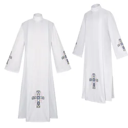 Clergy Robes Catholic Church Utensils Priest Robe White Church Gown Costume Christian Religious Etiquette Supplies