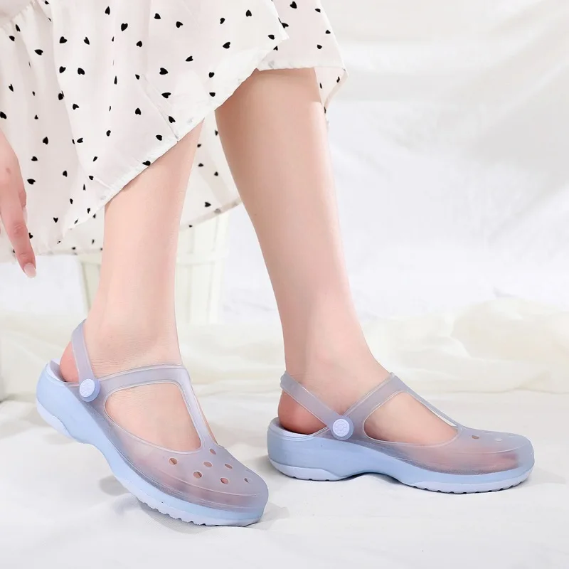 Women Mules Clogs Beach Breathable Slippers Woman\'s Sandals Jelly Shoes Cute Garden Shoes Clog For Girls 2024