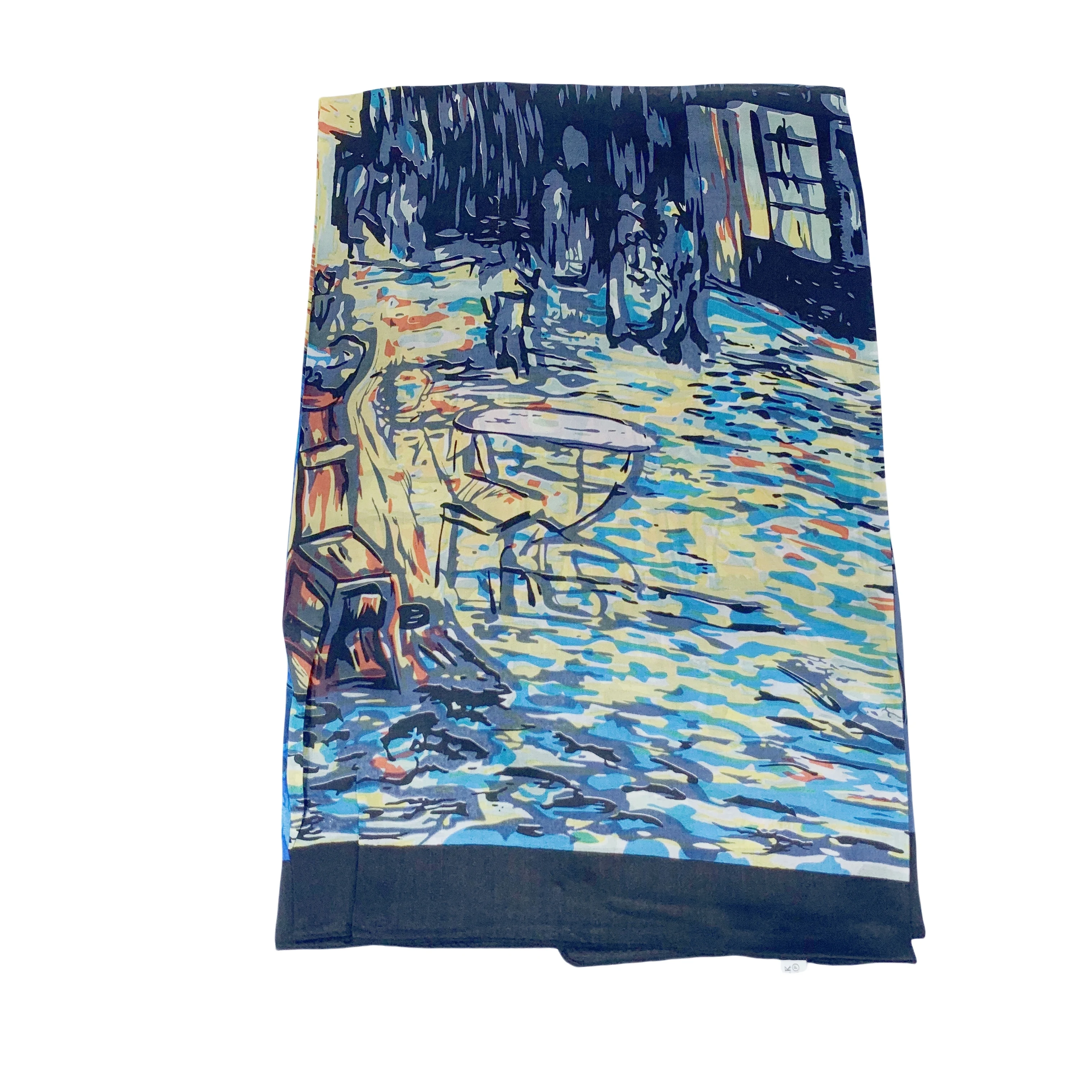 wholesale 100% pure silk scarves scarf mulberry silk  design scarf  Luxury Brand van gogh painting  new style 2024