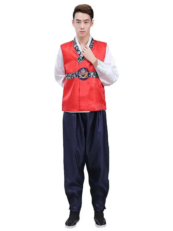 Ropa tradicional coreana para hombres, ropa de baile folclórico, disfraz de actuación de Palacio, Hanbok de minorrilla ortodoxa Multicolor