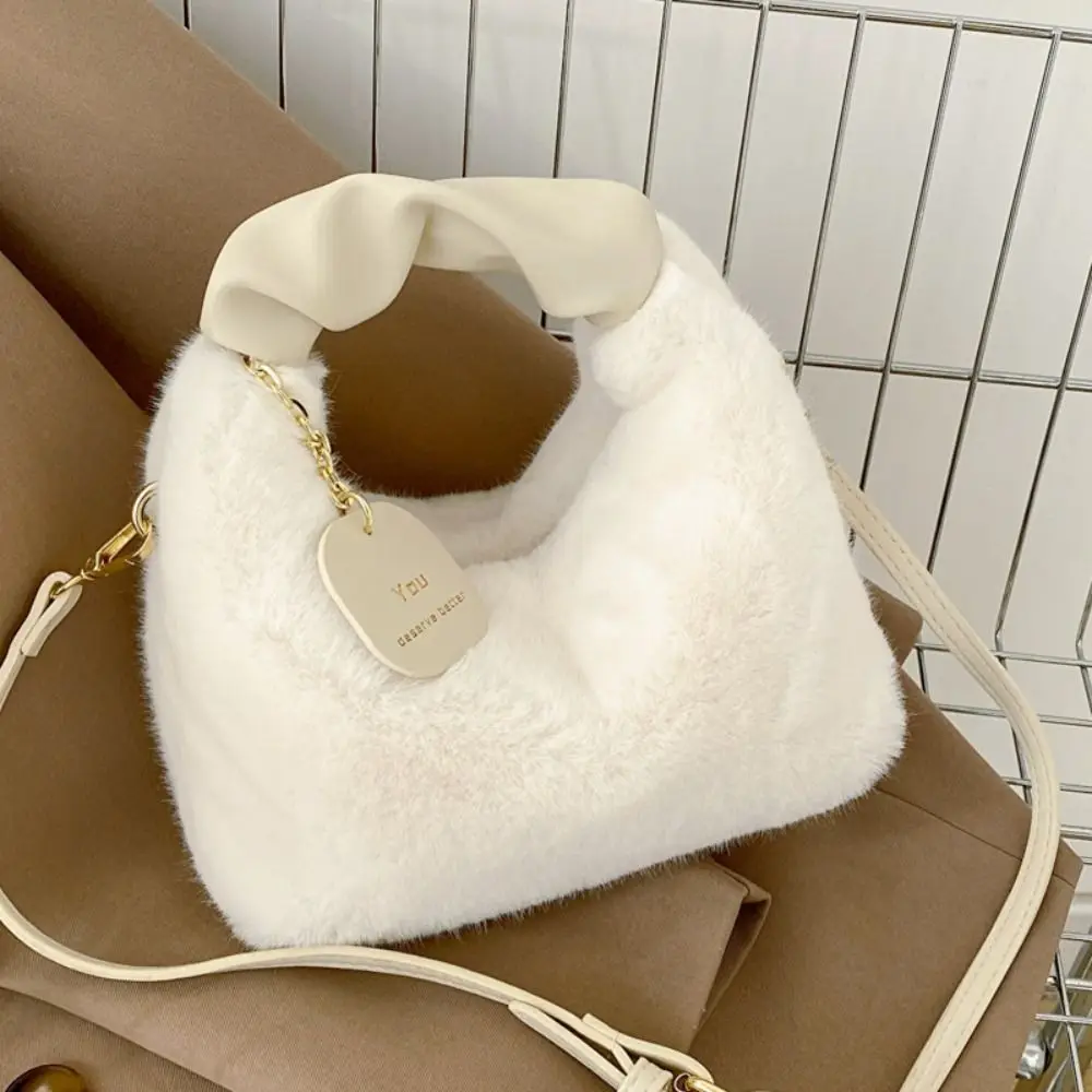 New Winter Plush Bag Long Fur Handbag Women\'s Crossbody Bag Fashion Trend Shoulder Bag Purses and Handbags