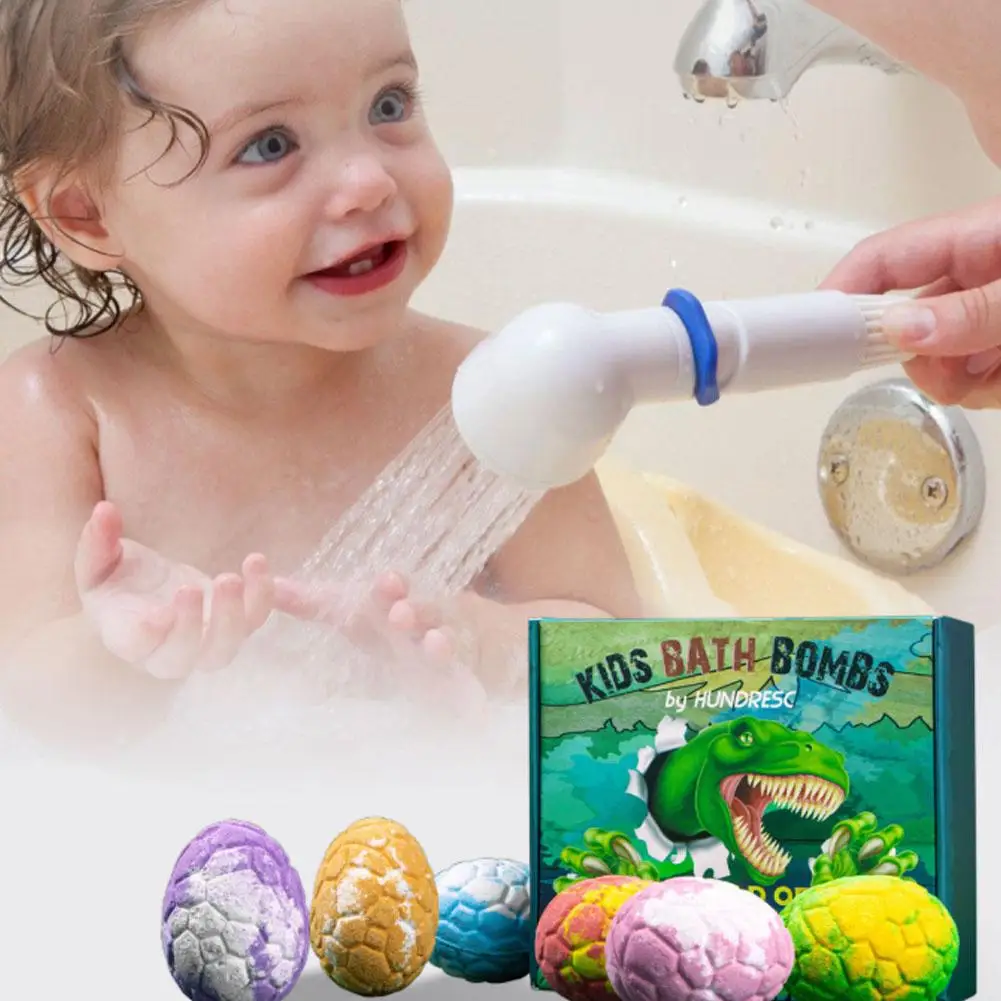 6PCS Dinosaur Egg Bath Bombs With Surprise Dino Toy Inside Natural Gentle Kids Bath Fun Gift Set Stress Anxiety Birthday Gift - view 6